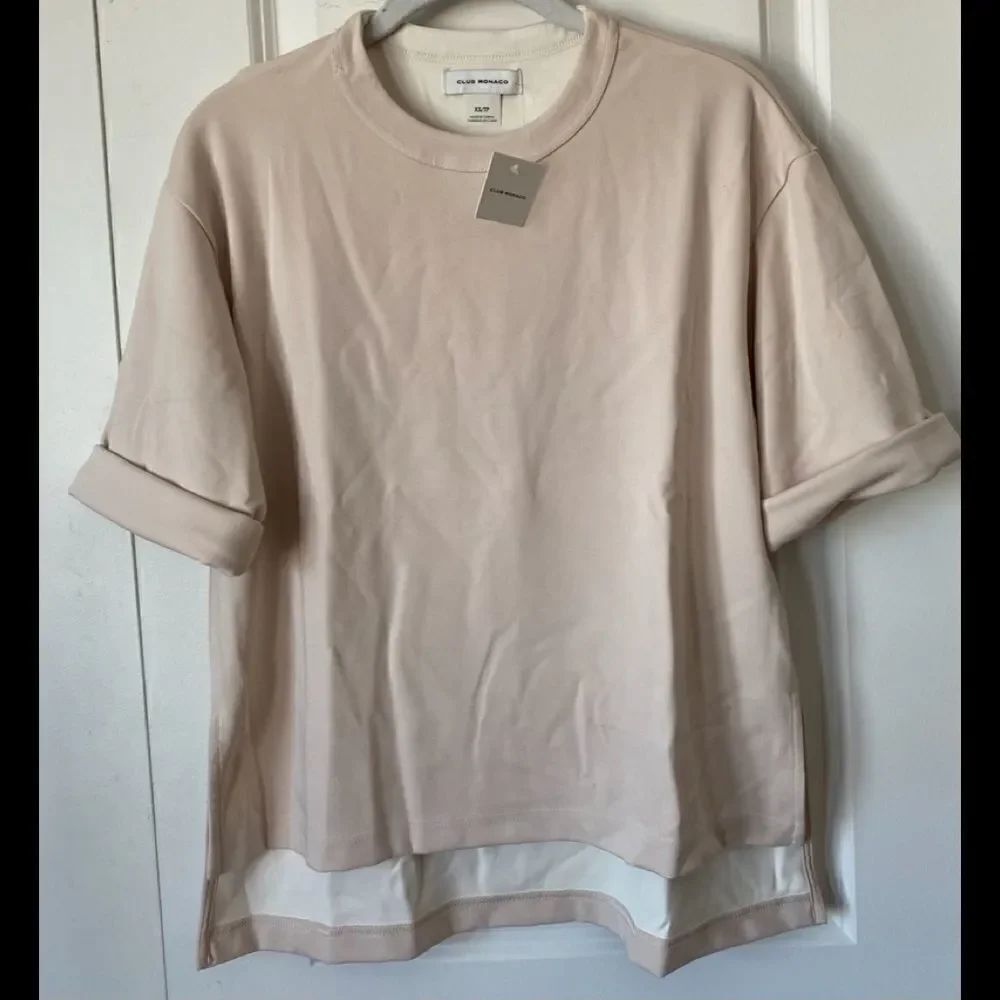 CLUB MONACO
Side Slit Top With Hi-Lo Hem- Beige - Picture 3 of 7